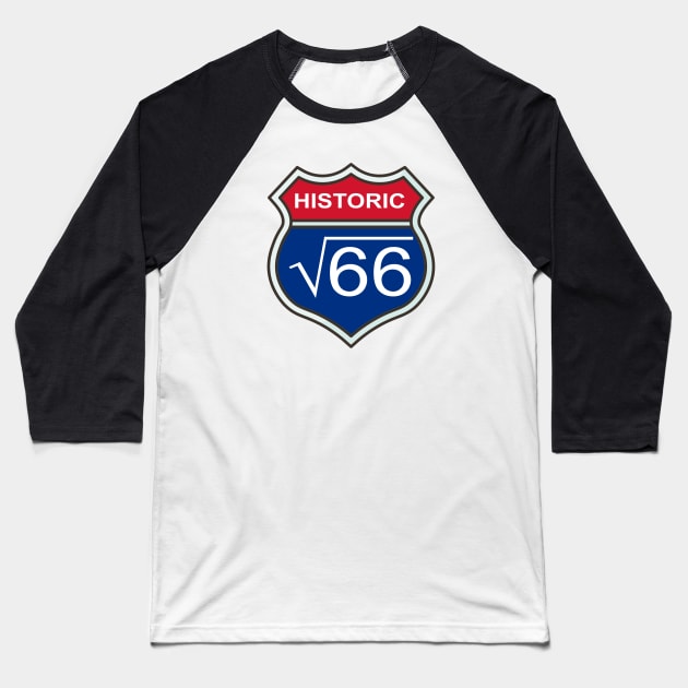 Historic Route 66 Baseball T-Shirt by  TigerInSpace